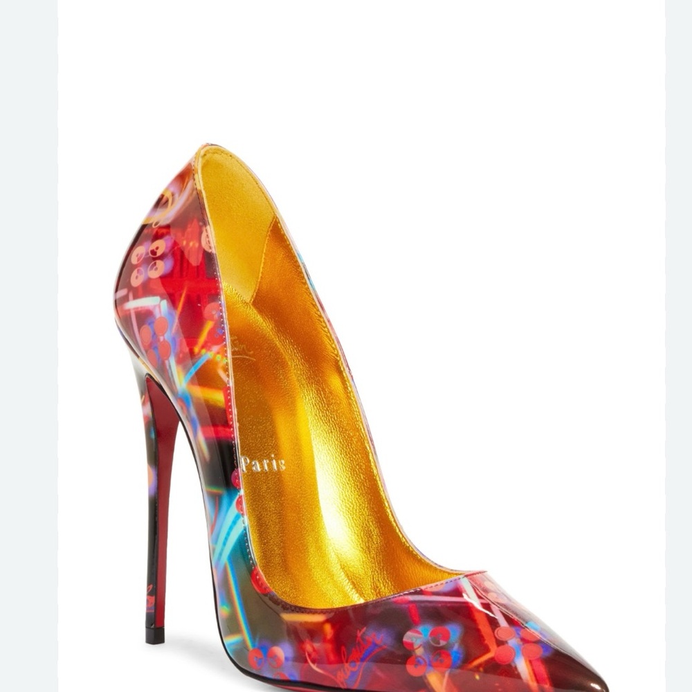 Christian Louboutin Hot chick 100. Multi color heels.